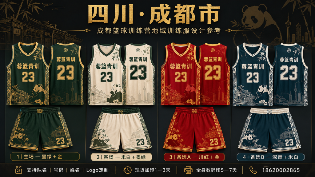 成都篮球训练营训练服熊猫竹韵四色配色设计参考
