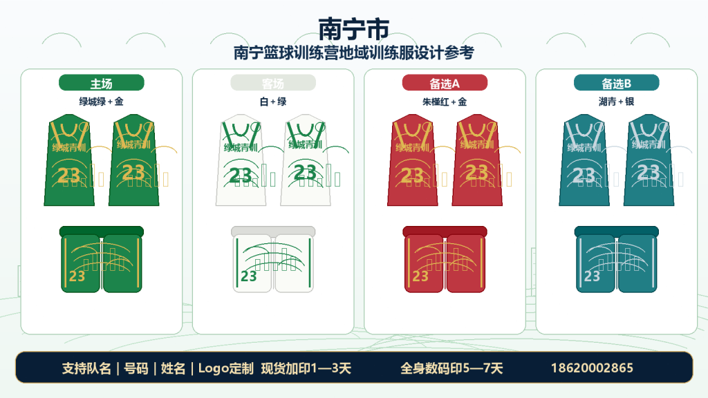 南宁篮球训练营训练服四色配色主视觉图