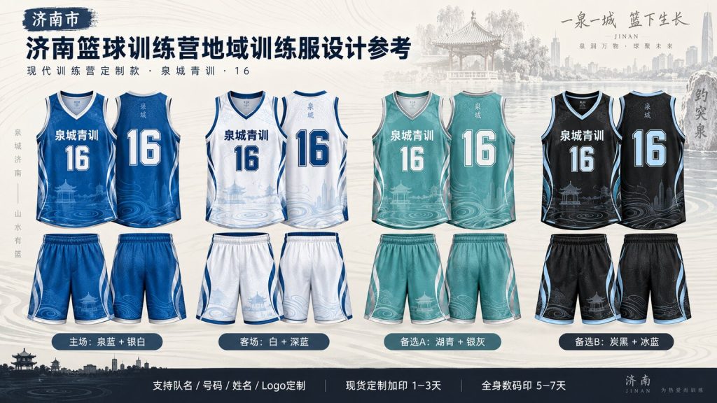 济南篮球训练营训练服设计参考,泉城青训16号四套配色方案