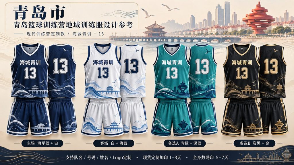 青岛篮球训练营训练服设计参考,海城青训13号四套配色方案